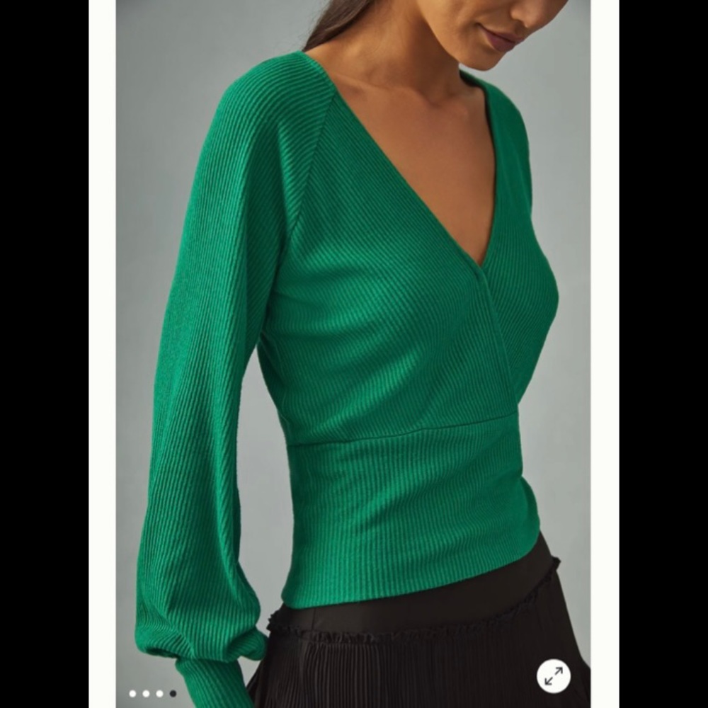 Anthropologie - Ribbed Wrap Sweater - XS